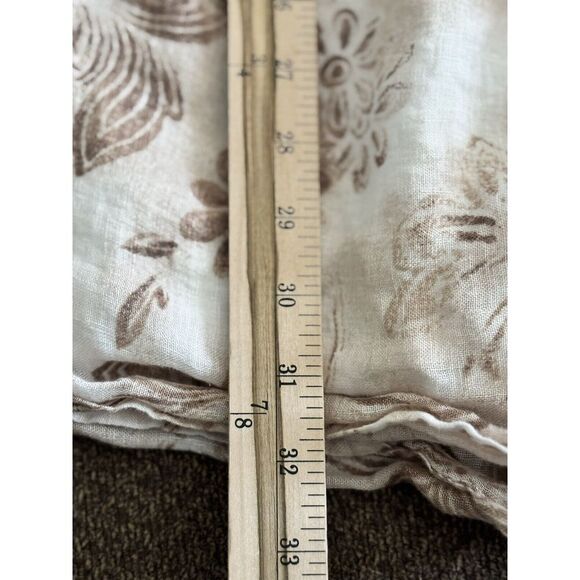 J. Jill Tan Floral Linen Midi Skirt Women's Size 14 Fairy Whimsical - Picture 12 of 12